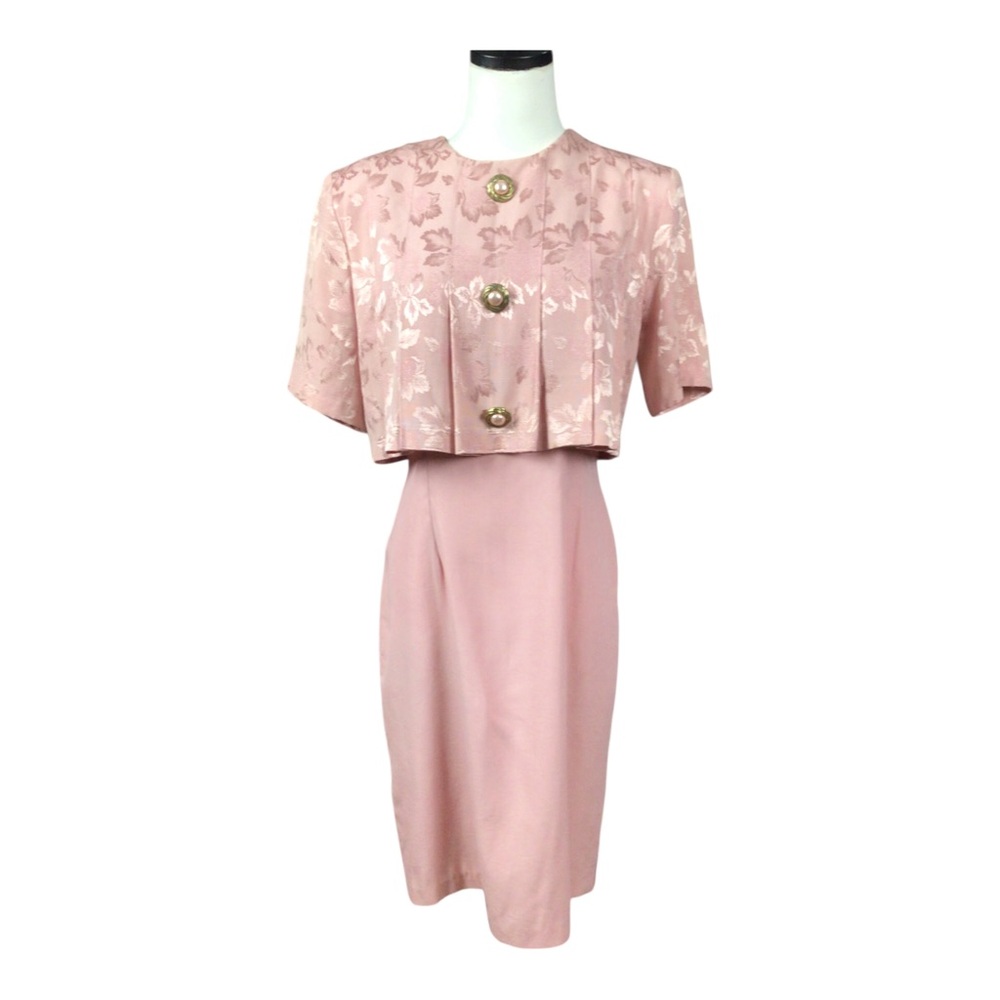 Vintage Pink Leni Leni Cape Dress Size 10 Back Zip Classic USA